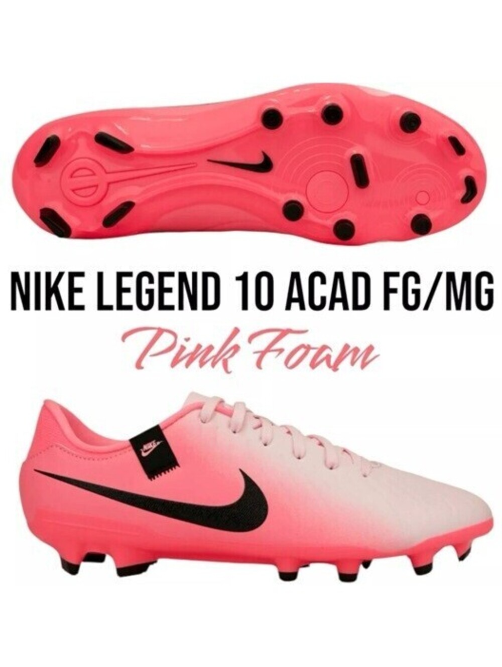 Nike Tiempo Legend 10 Academy FG/MG Soccer Cleats Pink Foam Men 13 DV4337 Futbal